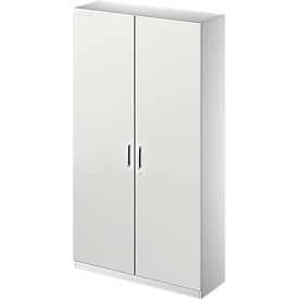 Akten-/Garderobenschrank TETRIS SOLID, B 1200 mm, 5 OH, abschließbar, lichtgrau/weißalu