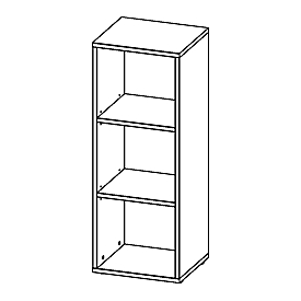 Aktenregal, 3 OH, B 450 x T 400 x H 1200 mm, graphit
