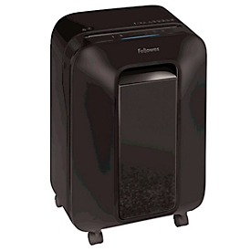 Aktenvernichter Fellowes® Powershred LX 200, Partikelschnitt 4 x 12 mm, P-4, 22 l, 12 Blatt Schnittleistung, mit Rollen, schwarz