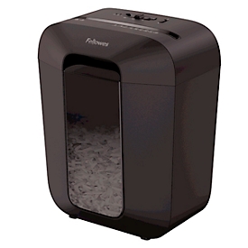 Aktenvernichter Fellowes® Powershred LX 45, Partikelschnitt 4 x 37 mm, P-4, 17 l, 8 Blatt Schnittleistung, schwarz