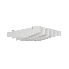 Akustik Baffeln Sinus Deckenabsorber Weiß, Set 6 Stück, 150x100 cm, reduziert Nachhall in Büro, Lounge und Meetingraum