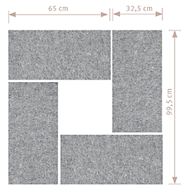 Akustik-Wandelemente, 4 Stück, Schallabsorberklasse C, Befestigung mit Magnetstreifen, B 235 x H 650 mm, Vlies, grau-meliert