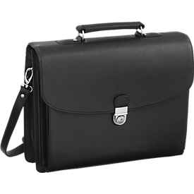 Alassio briefcase Forte, with carrying handle, 6 compartments, synthetic leather, black