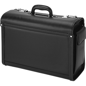 Alassio Genova Pilot's Bag, with carrying handle, 1 compartment, synthetic leather, black