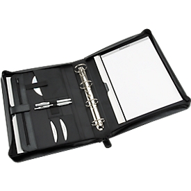 Alassio ringmap Rimini, A4, FINEtouch imitatieleer, met cd-vak, zwart