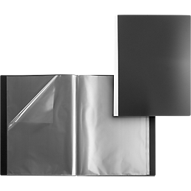 Album de présentation FolderSys, avec couverture en plastique PP, pour format A3, 30 pochettes, noir