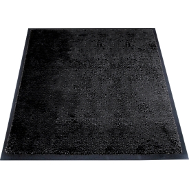 alfombra de retención de suciedad miltex Eazycare Style, angular, antiestática, resistente a los rayos UV, lavable, nylon de alta torsión y goma Niltril, 750 x 850 mm, negro intenso