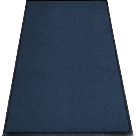 Alfombra para retener la suciedad Eazycare Style de Miltex, cuadrada, antiestática, resistente a los rayos UV, lavable, de ECONYL® y caucho Niltril, 850 x 1500 mm, azul acero