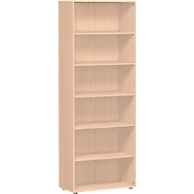 ALICANTE boekenkast, 6 OH, 5 legborden, B 800 x D 400 x H 2160 mm, beukendecor