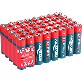 Alkaline batterijen Ansmann, Mignon AA, levensduur 7 jaar, 40 stuks