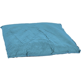 Almohadilla absorbente aglutinante, con relleno de copos, especialmente aglutinante de aceite, L 400 x A 400 mm, azul, 16 piezas