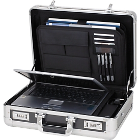 ALUMAXX aluminium laptopkoffer, met draaggreep, 1 vak, zilver/carbon