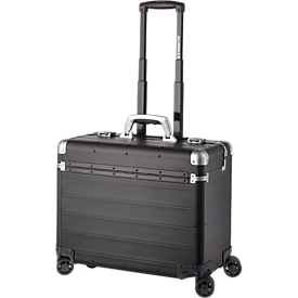 ALUMAXX Business Trolley PANDORA, met draaggreep en wielen, aluminium, mat zwart
