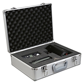 Alumaxx Stratos V case, multifunctional, removable foam insert, carrying handle, lockable, W 480 x D 180 x H 520 mm, aluminum, silver