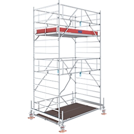 Aluminium rolsteiger Stabilo serie 500, 200 kg/m, TV-gekeurd, geremde wielen, L 2500 x B 1500 x H 5500 mm