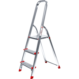 Aluminium stepladder, withstands up to 150 kg max. weight, 3 steps