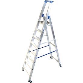 Aluminium trapladder, verrijdbaar, 8 treden
