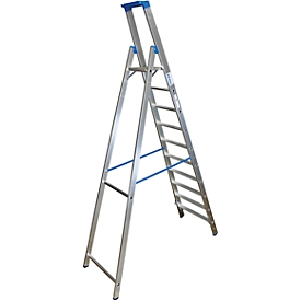 Aluminium trapladder, zonder wielen, 10 treden