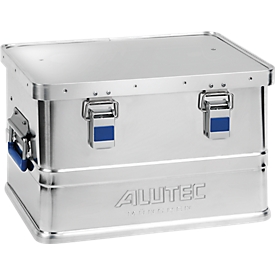 Aluminiumbox Alutec Basic, Materialstärke 0,8 mm, stapelbar, mit 1,5 mm Deckel, 30 l Volumen