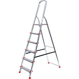 Alustufenstehleiter, belastbar bis 150 kg, 6 Stufen