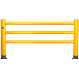Ampere handrail Rack-Mammut®, plastic, L 2000 mm x H 1100 mm, traffic yellow