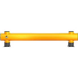 Ampere impact protection barrier Rack-Mammut®, single plank, plastic, L 2000 x H 390 mm, traffic yellow