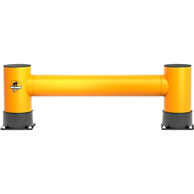 Ampere Rack-Mammut® single crash barrier, plastic, L 1200 x H 400 mm, traffic yellow