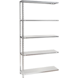 Anbau-Schraubregal WR, 5 Fachböden, B 1300 x T 300 x H 2000 mm