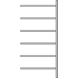 Anbauregal R 3000, 6 Böden, B 1025 mm x T 300 mm, Böden lackiert