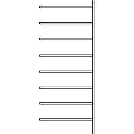 Anbauregal R 3000, 8 Böden, B 1025 mm x T 300 mm, Böden verzinkt