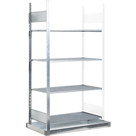 Anbauregal REG-B 1072 für Gefahrstoffregal asecos REG-B 1072, B 1006 x T 726 x H 2000,  mit 45 l Bodenauffangwanne und 4 Stahl-Gitterostböden