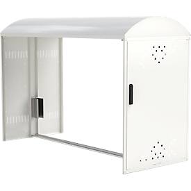 Anbausatz ohne Seitenwand für Fahhradgarage BikeBox 1 B mit Bogendach, verkehrsweiß RAL 9016