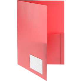 Angebotsmappe FolderSys, A4, 4 Taschen, Visitenkartentasche, Polypropylen, rot, 10 Stück