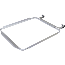 Angled ring for waste garbage cans with a capacity of 240 l, incl. mounting material, W 498 x D 670 x H 41 mm, steel, silver