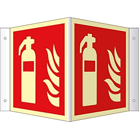 Angled sign “fire extinguisher”