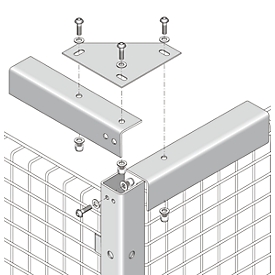 Ángulo de conexión, para sistemas de paredes separadoras, para estabilización, plateado claro