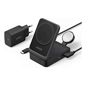 ANKER MagGo - Kabelloses Ladegerät - 3-in-1, faltbar - 15 Watt (USB-C)