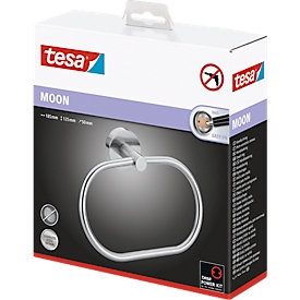Anneau porte-serviettes tesa Moon, rond, fixation sans perçage, amovible, aspect inox