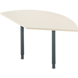 Ansatztisch, 135°, B 800 x T 800 mm, Ahorn/anthrazit