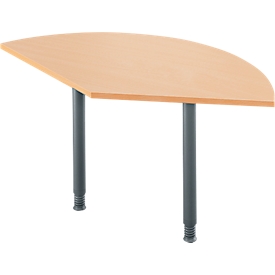 Ansatztisch, 135°, B 800 x T 800 mm, Buche/anthrazit