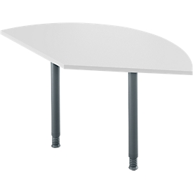 Ansatztisch, 135°, B 800 x T 800 mm, lichtgrau/anthrazit