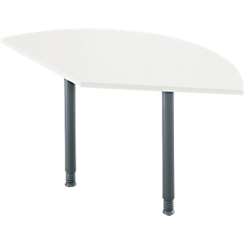 Ansatztisch, 135°, B 800 x T 800 mm, weiss/anthrazit