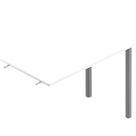 Ansatztisch ARLON-OFFICE, B 1000 x T 600 x H 730 mm, weiss