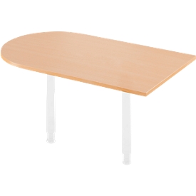 Ansatztisch, B 1400 x T 800 mm, Buche-Dekor/weiß