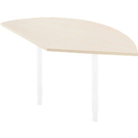 Ansatztisch, B 800 x T 800 mm, Ahorn-Dekor/weiss