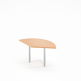 Ansatztisch Ergo-T 2.0, 135° Winkel, Quadratrohrfuß, B 800 x T 800 x H 718-898 mm, Buche/weißalu