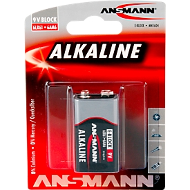 Ansmann Alkaline Block E batterijen, 9 volt, extra lange levensduur, 1 stuk