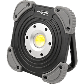 Ansmann FL1400R LED werklamp, 2 lichtstanden, 1400 lumen, IP64, oplaadbare batterij, montagebeugel/draaggreep, B 145 × D 40 × H 145 mm