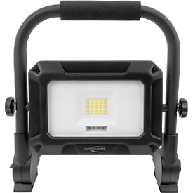 ANSMANN Lampe de travail LED FL20W-R, 2 000 lumens, batterie rechargeable 4 400 mAh, protection contre les projections d'eau (IP54), noir