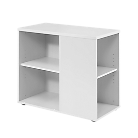 Anstellcontainer TARA, 4 offene Regalfächer, B 400 x T 800 x H 720 mm, lichtgrau